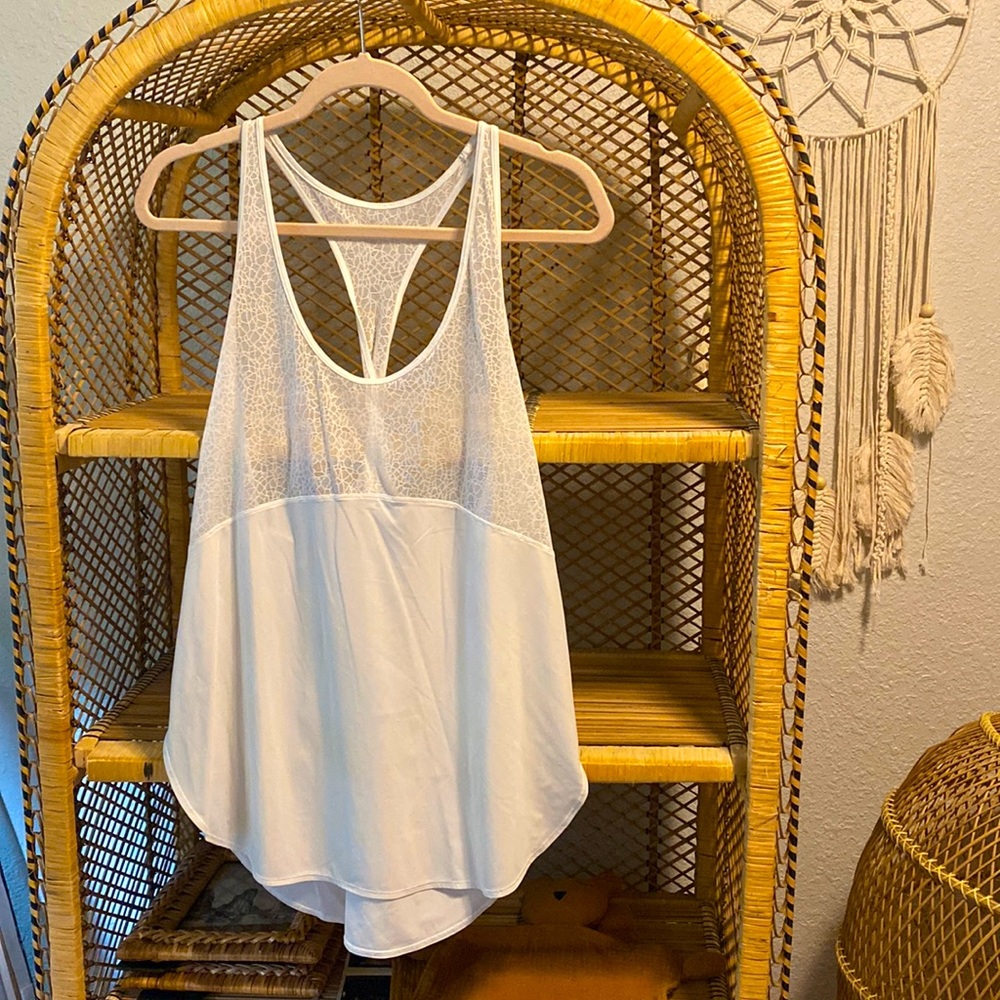 Lululemon Drapey Sheer White Tank